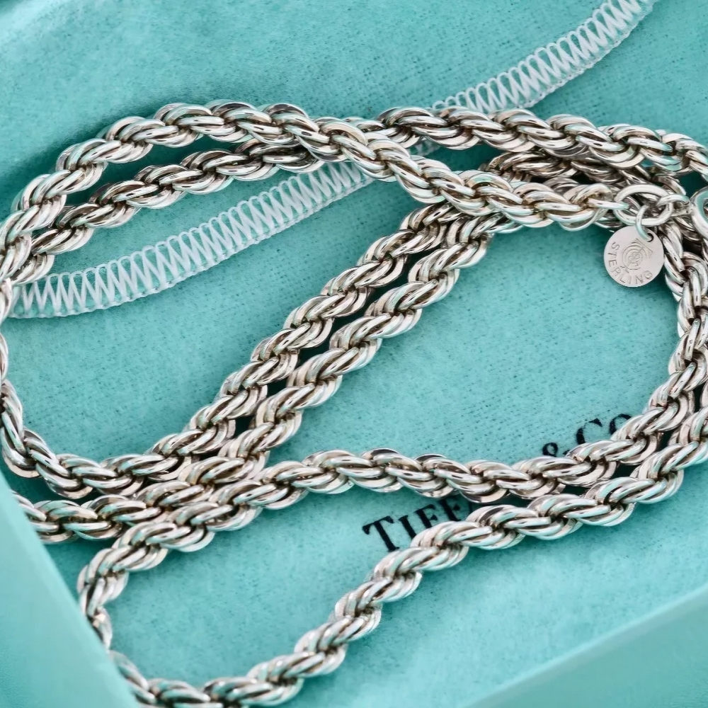 Heavy Sterling Silver T&C Necklace